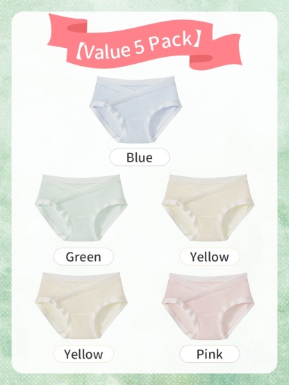5-7 Piece Maternity Panty With Soft Fabric, Comfortable Wider Elastic Waistband & 7A Antibacterial Care For Mom VEIMIA​