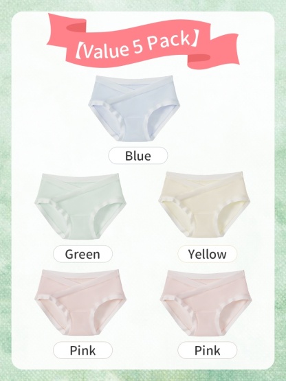 ​​5-7 Pieces Maternity Panties With Soft Fabrics, Comfortable Wider Elastic Waistband & 7A Antibacterial Cares For Moms VEIMIA​