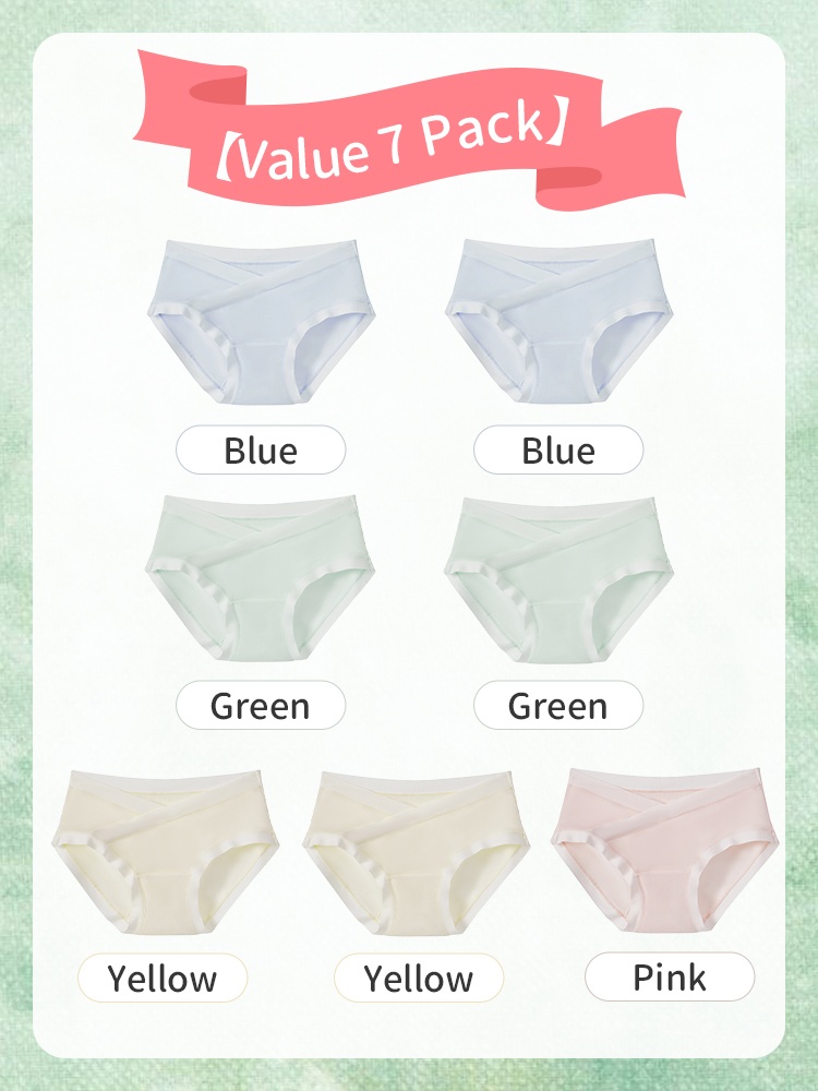 5-7 Piece Maternity Panty With Soft Fabrics, Comfortable Wider Elastic Waistbands & 7A Antibacterial Care For Moms VEIMIA​