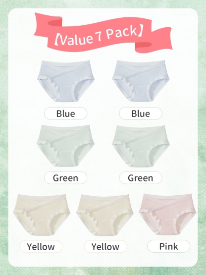 5-7 Piece Maternity Panty With Soft Fabrics, Comfortable Wider Elastic Waistbands & 7A Antibacterial Care For Moms VEIMIA​
