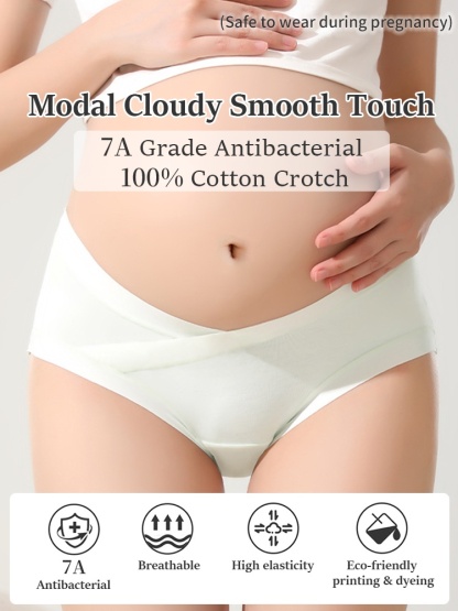 5-7 Pieces Maternity Panties With Soft Fabric, Comfortable Wider Elastic Waistbands & 7A Antibacterial Care For Mom VEIMIA
