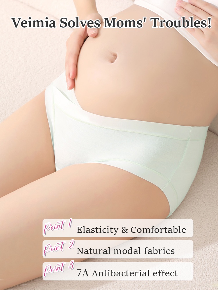 5-7 Piece Maternity Panty With Soft Fabrics, Comfortable Wider Elastic Waistband & 7A Antibacterial Care For Mom VEIMIA​