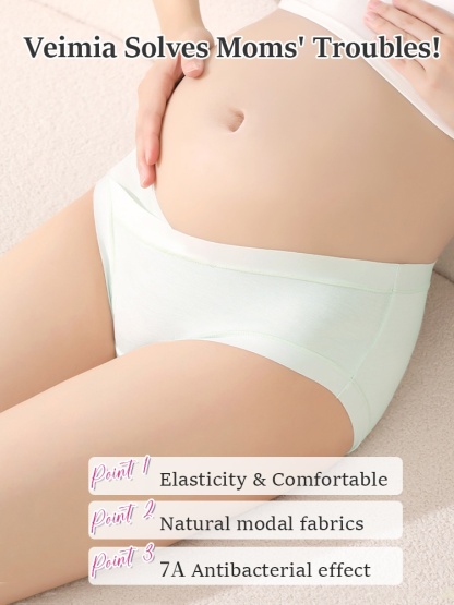 5-7 Piece Maternity Panty With Soft Fabrics, Comfortable Wider Elastic Waistband & 7A Antibacterial Care For Mom VEIMIA​