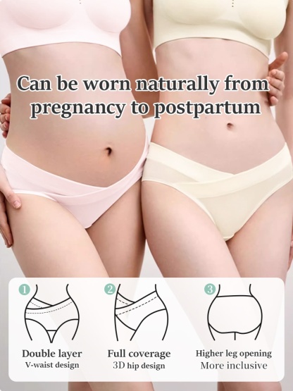 5-7 Piece Maternity Panty With Soft Fabric, Comfortable Wider Elastic Waistband & 7A Antibacterial Cares For Moms VEIMIA