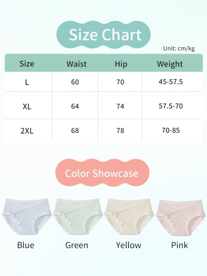 5-7 Pieces Maternity Panties With Soft Fabrics, Comfortable Wider Elastic Waistbands & 7A Antibacterial Care For Mom VEIMIA​