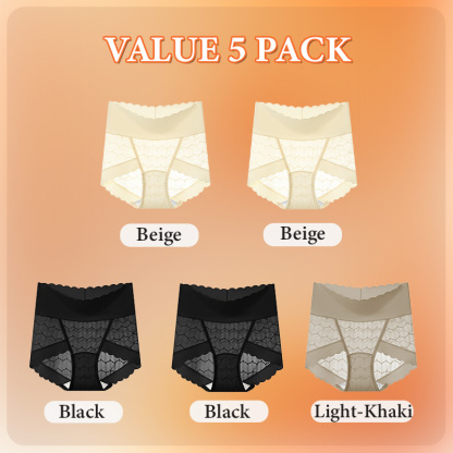 VEIMIA 3-7 Pieces Seamless Sexy Lace Panties Comfortable Mulberry Silk Crotch Plus Size Underwear