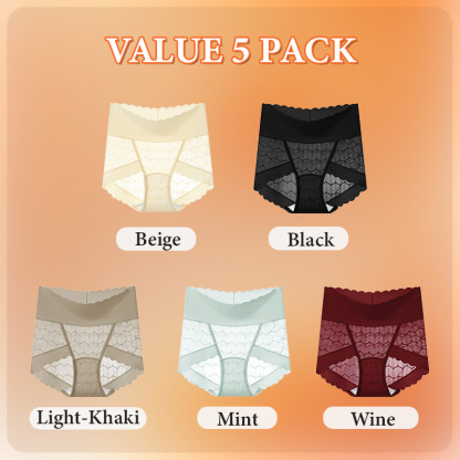 VEIMIA 3-7 Pieces Seamless Sexy Lace Panties Comfortable Mulberry Silk Crotch Plus Size Underwear