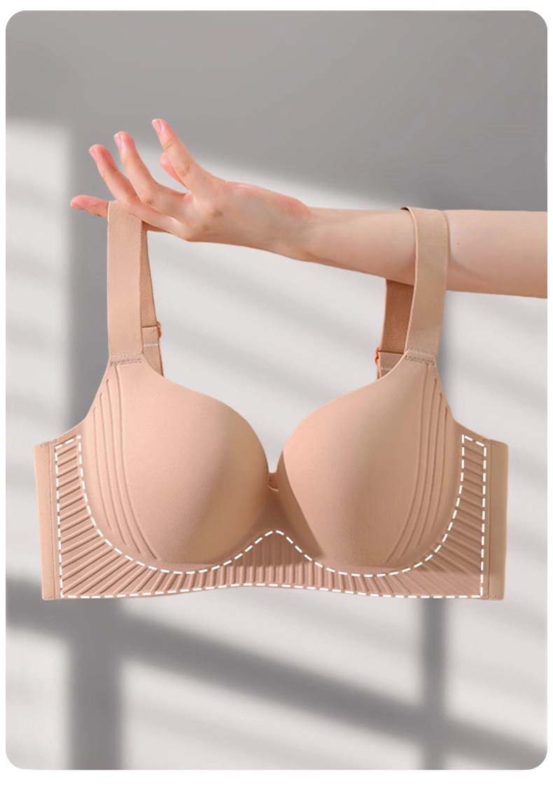 Plus Size Wireless Push Up Bra Anti-Gravity Seamless Anti-sagging & Gathering VEIMIA