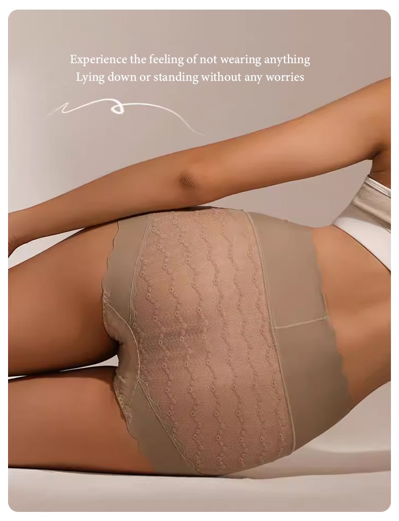 Seamless Sexy Lace Panties Comfortable Wrapping Mulberry Silk Crotch Plus Size Breathable Thermal Change VEIMIA