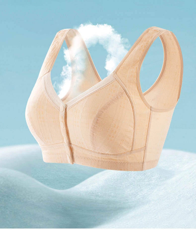 Full Coverage Front Closure Wireless Bra Vest Style Plus Size Comfort Support 100% Cotton Cup Anti-sagging VEIMIA