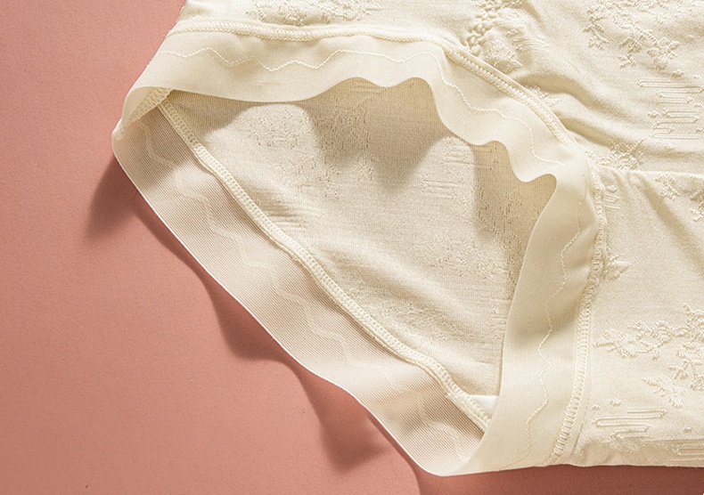 Cloud-like Always Fresh Jacquard High Waist Panties Seamless Leg Opening Veimia