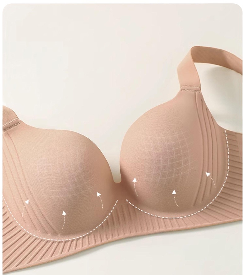 Plus Size Wireless Push Up Bras Anti-Gravity One-piece Seamless Massage Padded Anti-sagging & Gathering VEIMIA