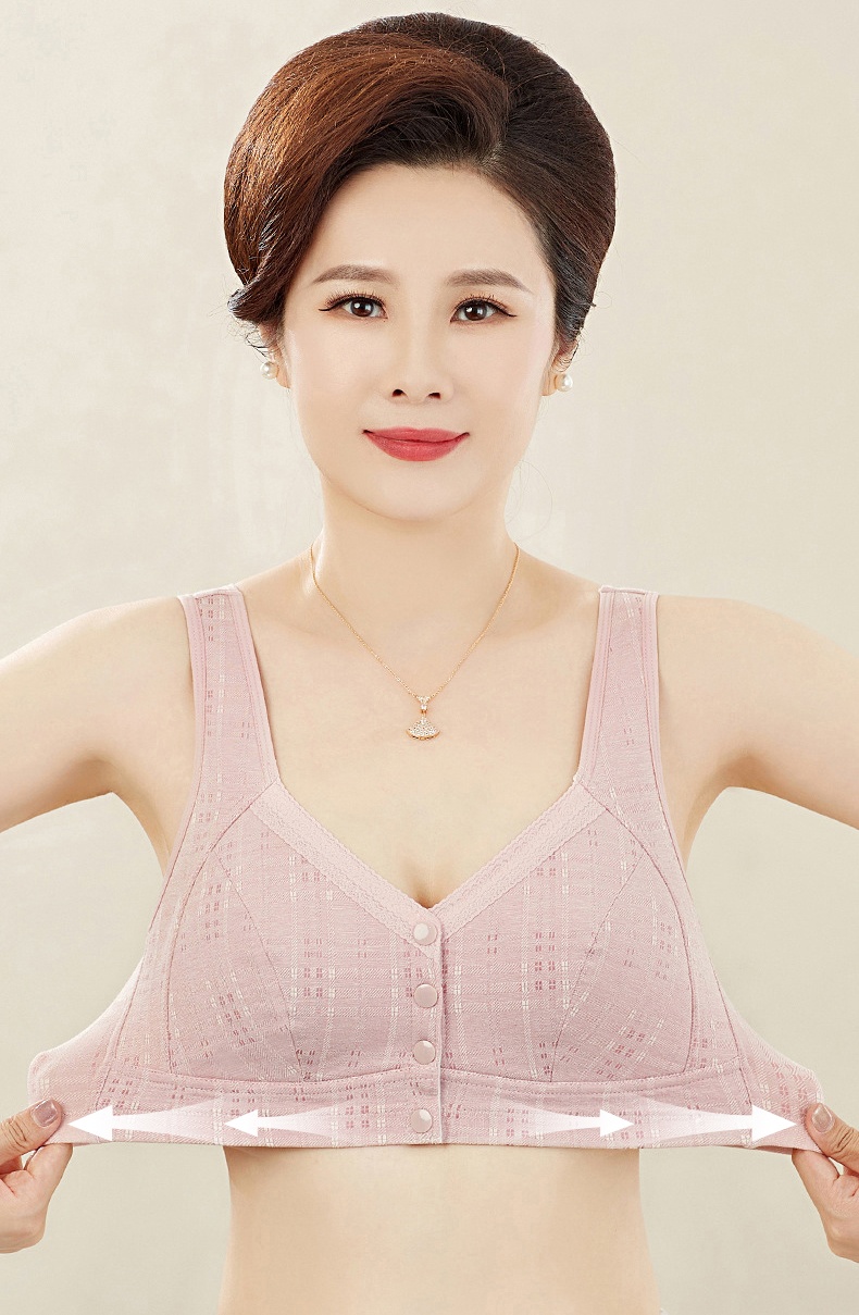 Skin-friendly Front Closure Wireless Bra Vest Style Plus Size Comfort Support 100% Cotton Cup Anti-sagging VEIMIA