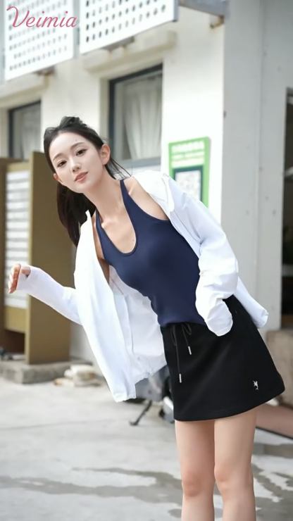 VEIMIA Slim Tank Top With Built-in Support, Breathable Quick-dry Comfort For Everyday Styling