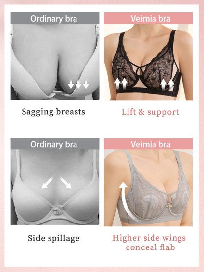 Floral Laces Bras Delicate & Elegance, Airy Shaping Support & Gentle Skin-friendly Wear VEIMIA