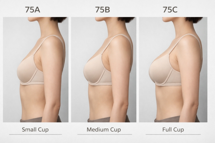 VEIMIA difference between 75a 75b 75c bra size 