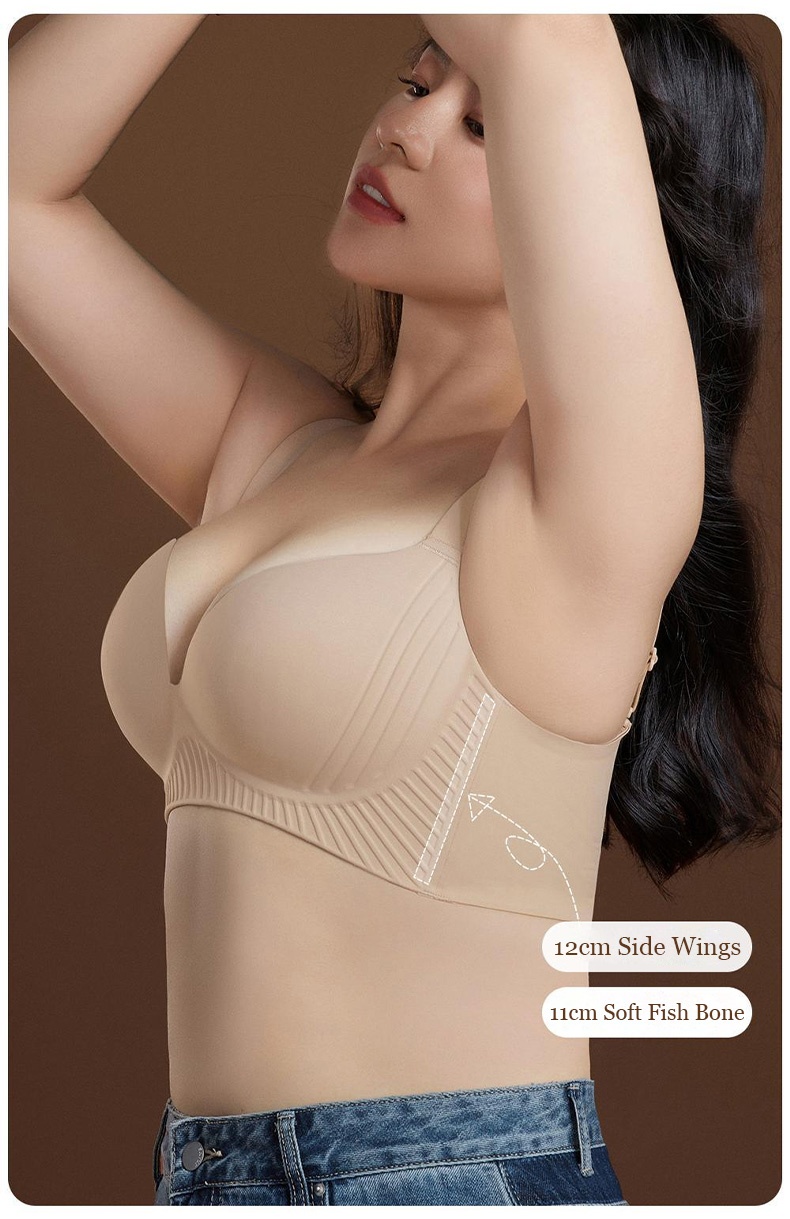 Plus Size Push Up Bras Anti-Gravity One-piece Seamless Massage Anti-sagging & Gathering VEIMIA