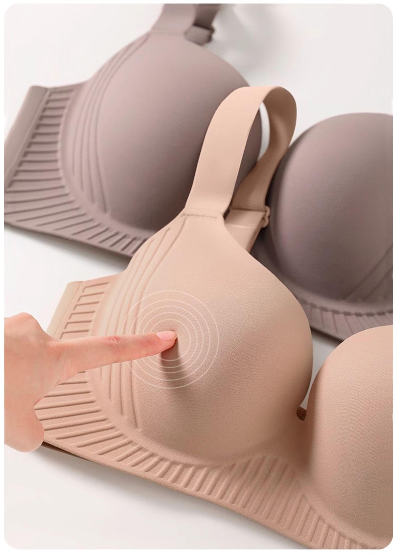 Plus Size Push Up Bra One-piece Seamless 3D Massage Thin Padded Anti-sagging & Gathering Stable Support VEIMIA