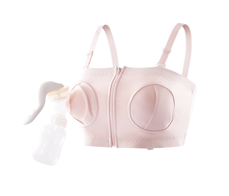 Adjustable Front Zipper Hands Free Pumping Bras Easy Breastfeeding Vemia