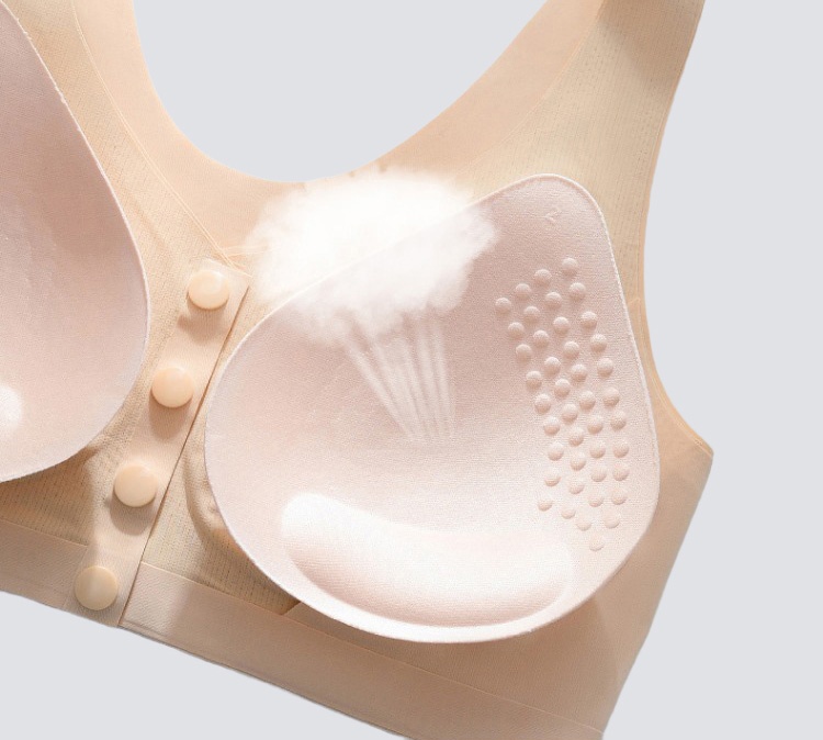 Seamless Front Closure Mastectomy Bra For Breast Prosthesis Wide Strap Wireless VEIMIA