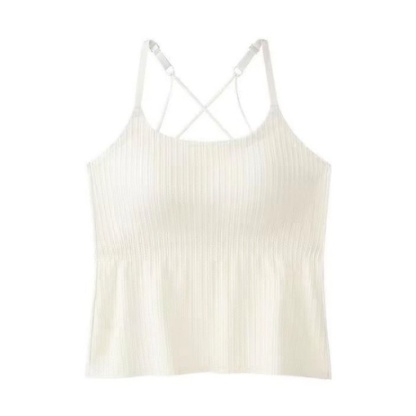 Beige Womens Camisole Cover Fat For Slimming, Ultra Cool & Breathable Fabric Tank Tops With Built In Bra VEIMIA