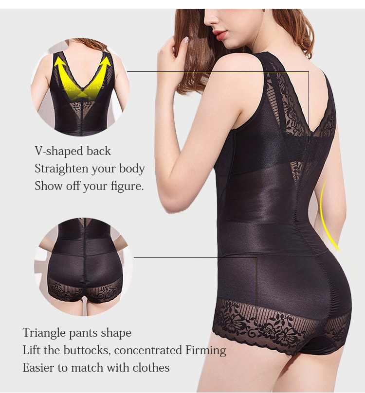 V-neck Seamless Professional Body Shaper Tummy Tightening Womens Bodysuit Energy Stone Lift Hips Veimia