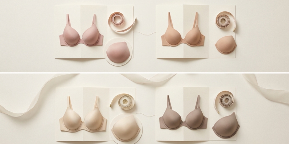 VEIMIA seamless bra fabric texture and regular bra structure close-up comparison