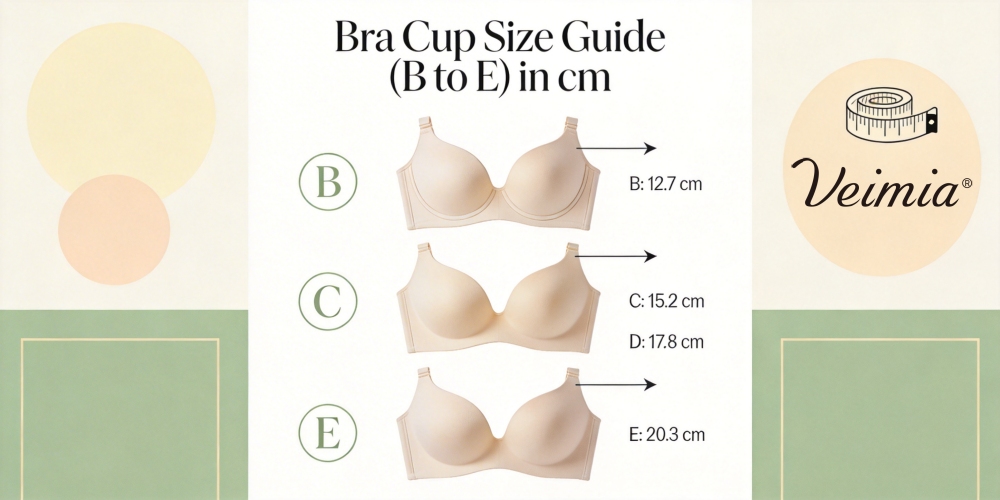 VEIMIA bra cup sizes in cm