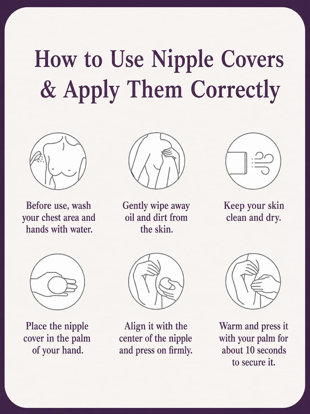 VEIMIA step by step guide on how to apply nipple covers