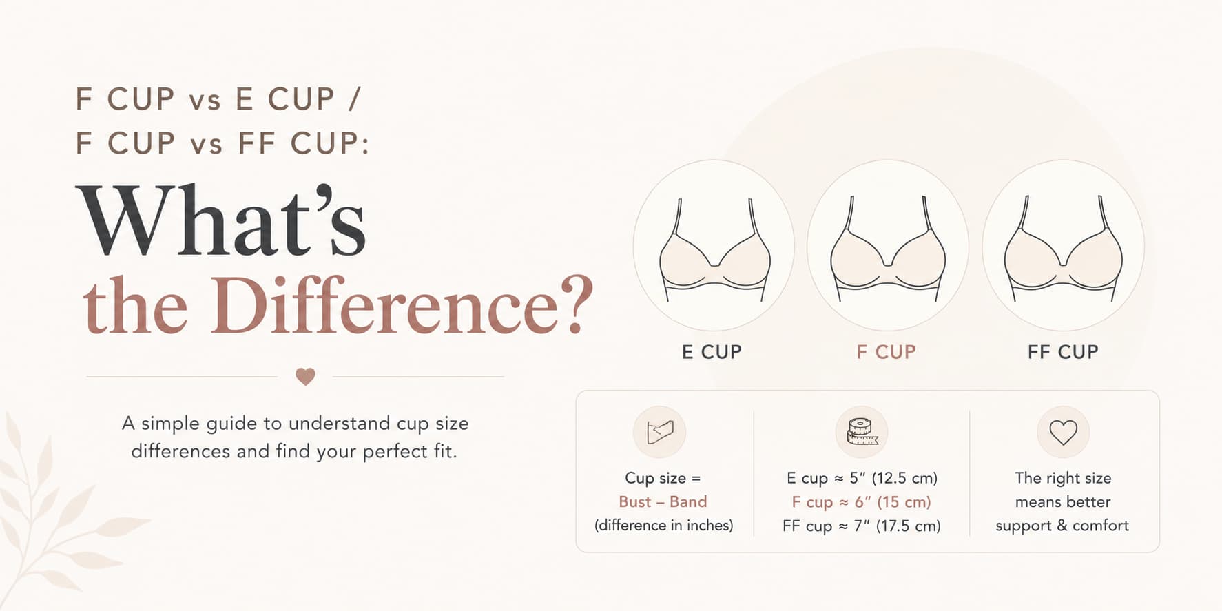 F Cup vs E Cup / F Cup vs FF Cup: What’s the Difference?
