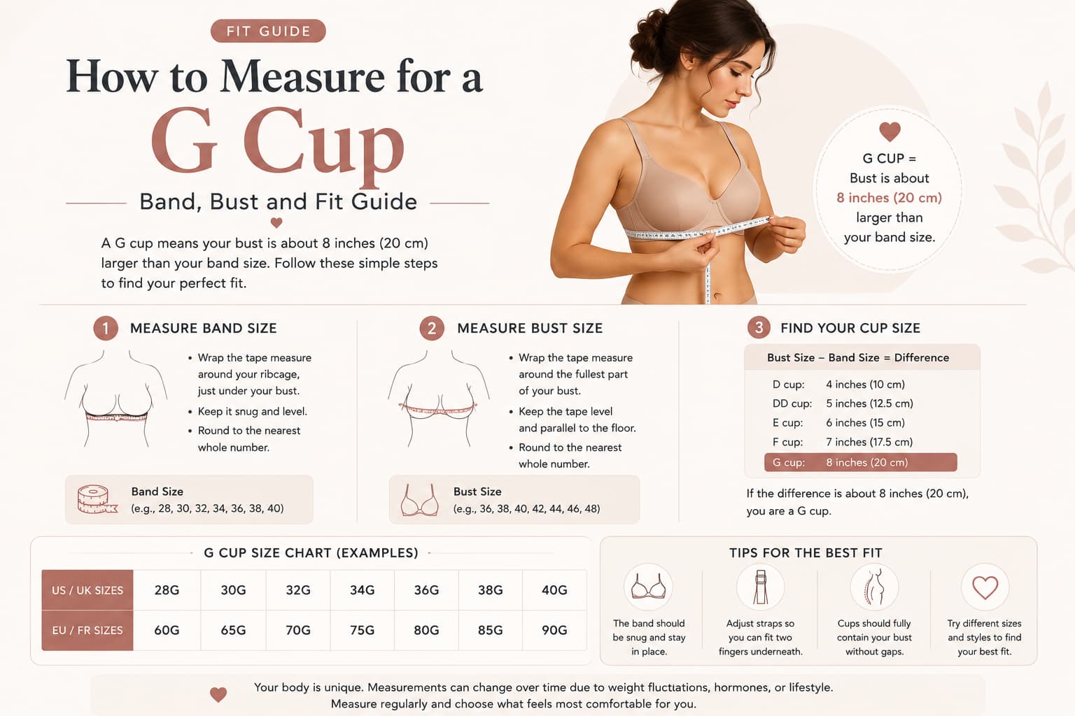 How to Measure for a G Cup: Band, Bust and Fit Guide