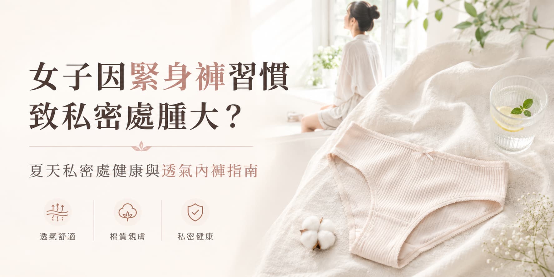 女子因緊身褲習慣致私密處腫大？夏天私密處健康與透氣內褲指南