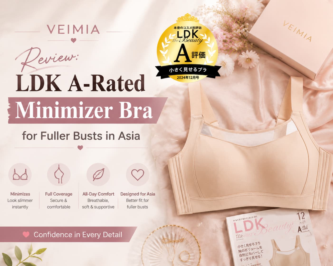 VEIMIA Review: LDK A-Rated Minimizer Bra for Fuller Busts in Asia