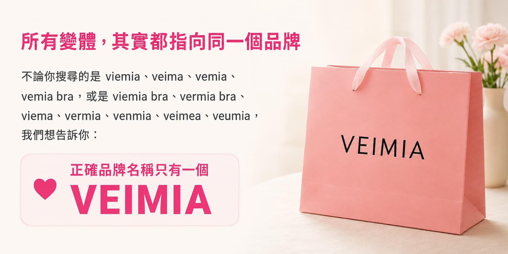VEIMIA brand with common misspellings including VIEMIA VEMIA VEIMA and VERMIA Bra