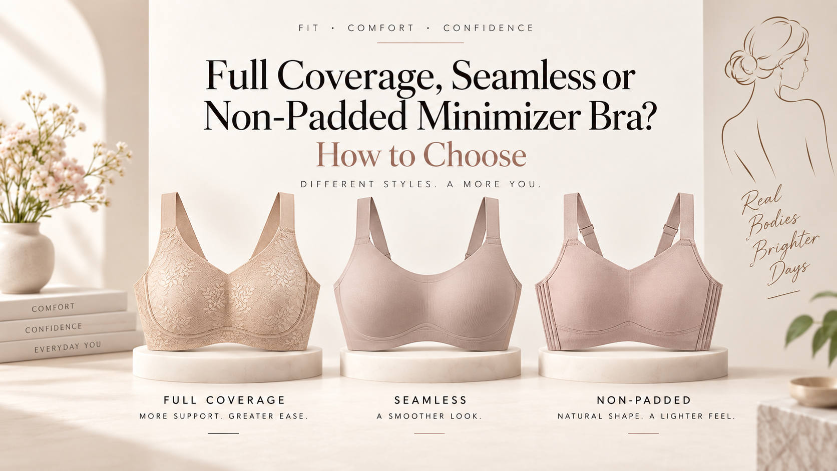 Full Coverage, Seamless or Non-Padded Minimizer Bra? How to Choose