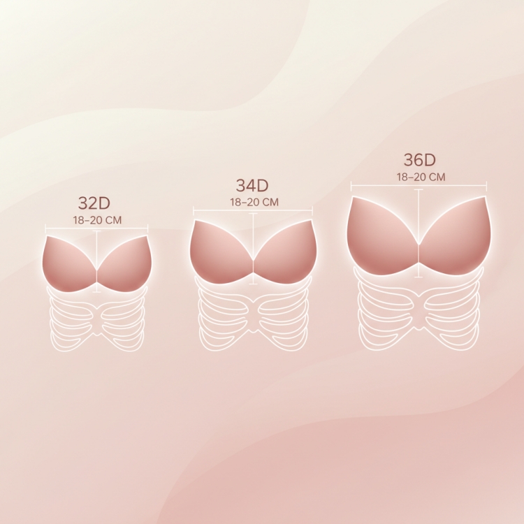 difference between 32d 34d and 36d bra size chart comparison