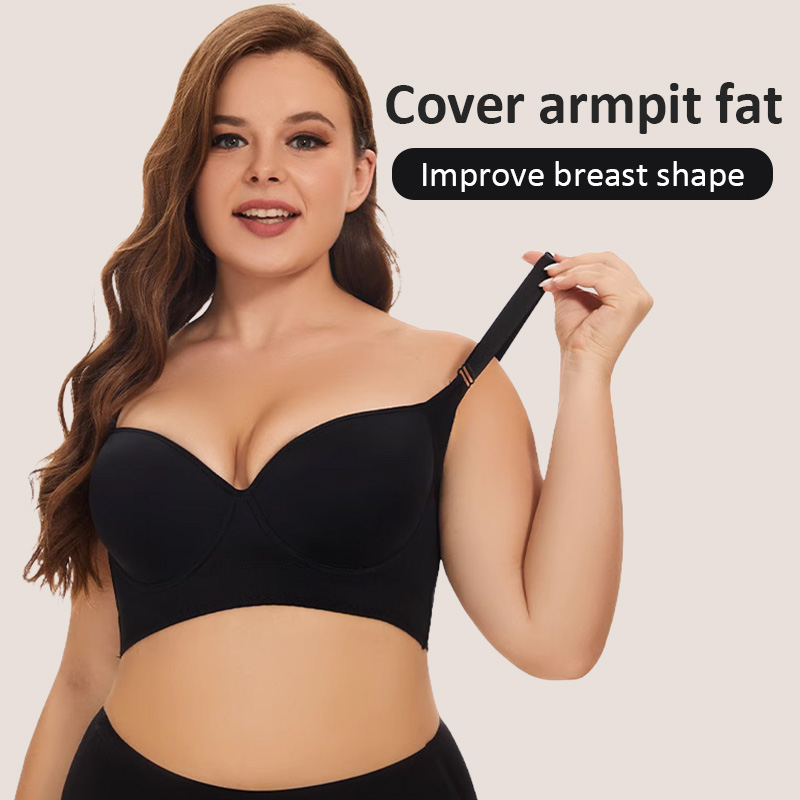 Seamless Deep V Large Size Push Up Bras Cover Armpit Fat VEIMIA