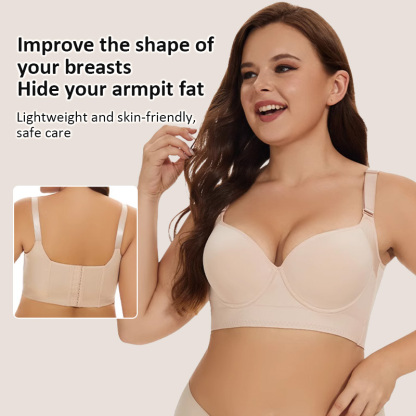Seamless Deep V Large Size Push Up Bra Cover Armpit Fat VEIMIA