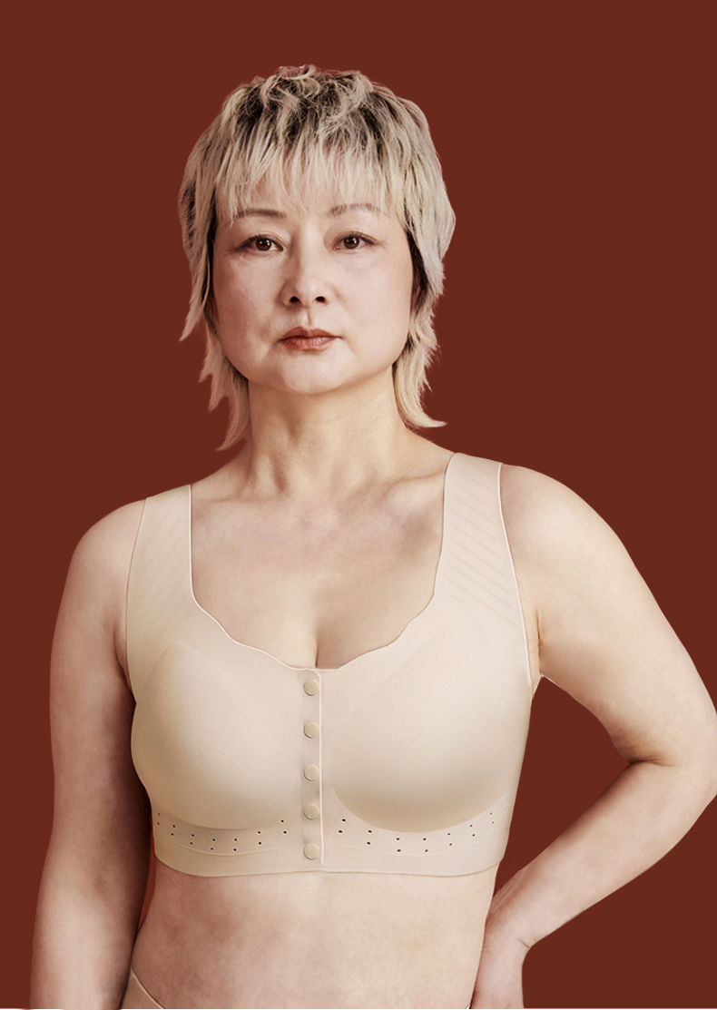 Ultra Breathable Easy Put on And Take Off skin-friendly Front Closure Bras For Elderly Women VEIMIA
