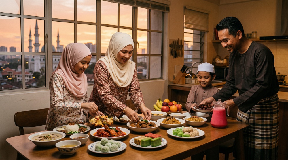 VEIMIA iftar time malaysia family breaking fast sunset