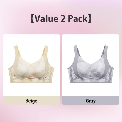 Beige and Gray Maximize Slimming, Minimize Unsteadiness Suppotive Minimizer Ink-wash Bra VEIMIA 