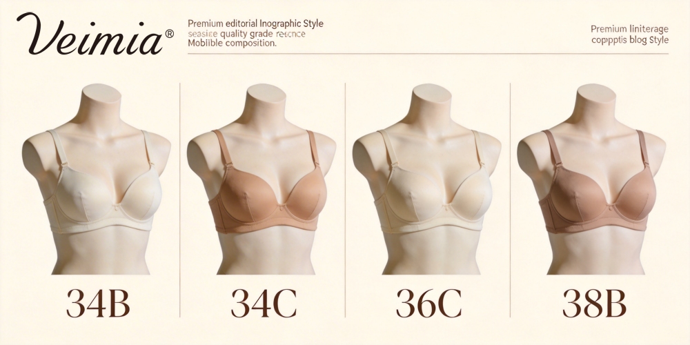 VEIMIA 34B 34C 36C sister size comparison guide