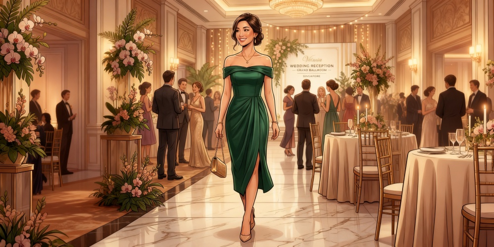 VEIMIA strapless bra styling for wedding guest dresses and dinner outfits