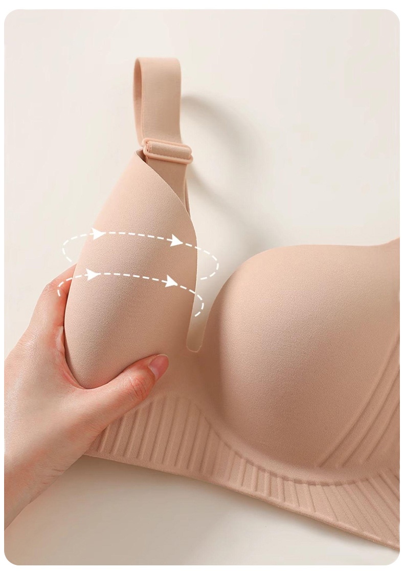 Plus Size Wireless Push Up Bras Anti-Gravity One-piece Seamless 3D Massage Thin Padded Anti-sagging & Gathering Stable Support VEIMIA