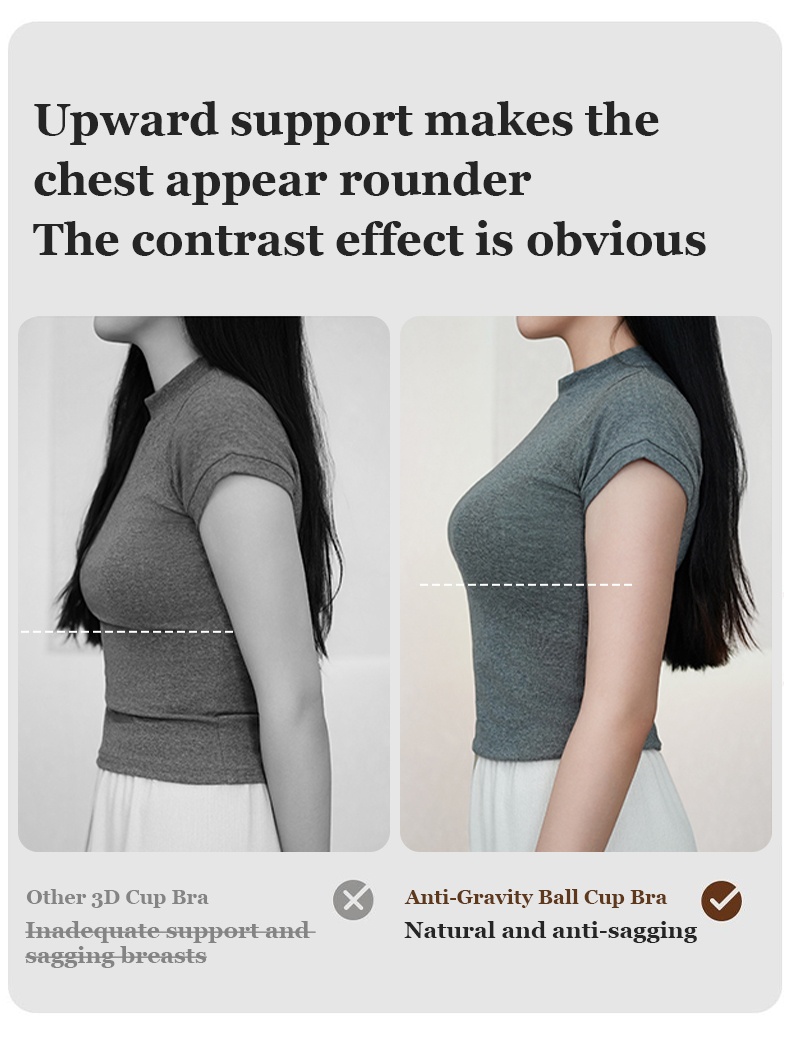 Plus Size Wireless Push Up Bra Anti-Gravity Seamless Anti-sagging & Gathering VEIMIA