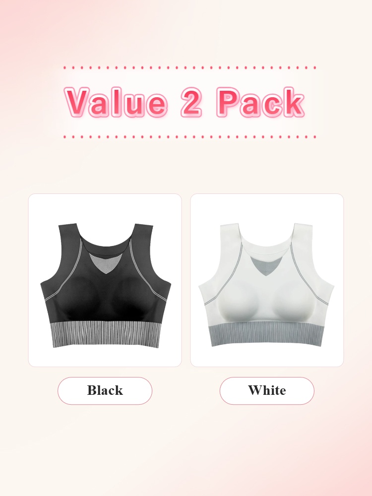 Value two pack sports bras in black and white VEIMIA