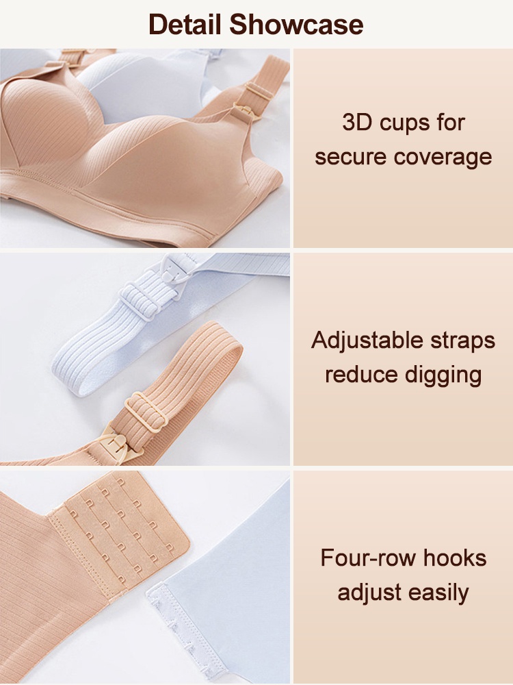 Nursing bra detail showcase with shaped cups adjustable shoulder straps and four row back hooks VEIMIA