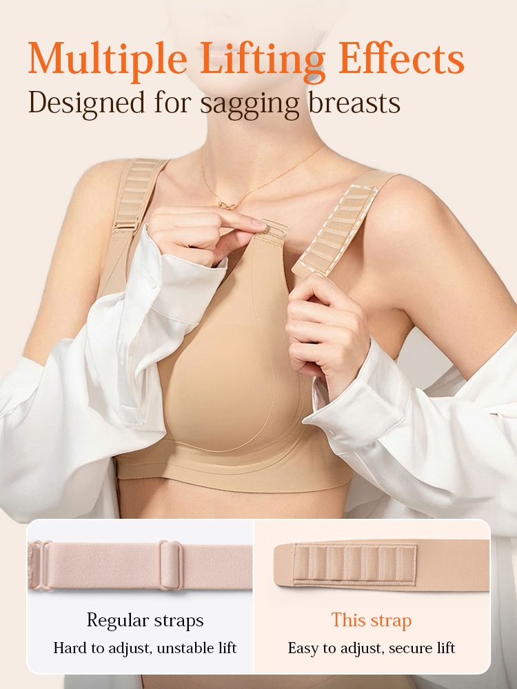 Adjustable Anti-sagging Bras 7-stage Adjustable Shoulder Buckle & Minimizing Fits For Fuller Bust VEIMIA