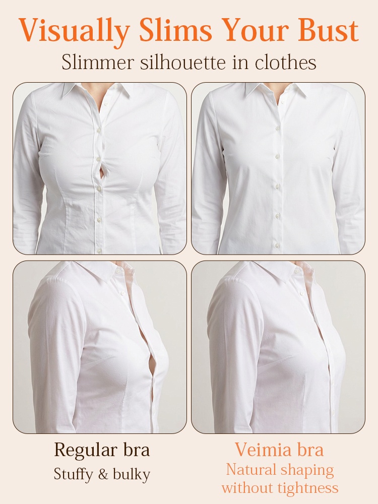 Adjustable Anti-sagging Bras 7-stage Adjustable Shoulder Buckles & Minimizing Fits For Fuller Busts VEIMIA