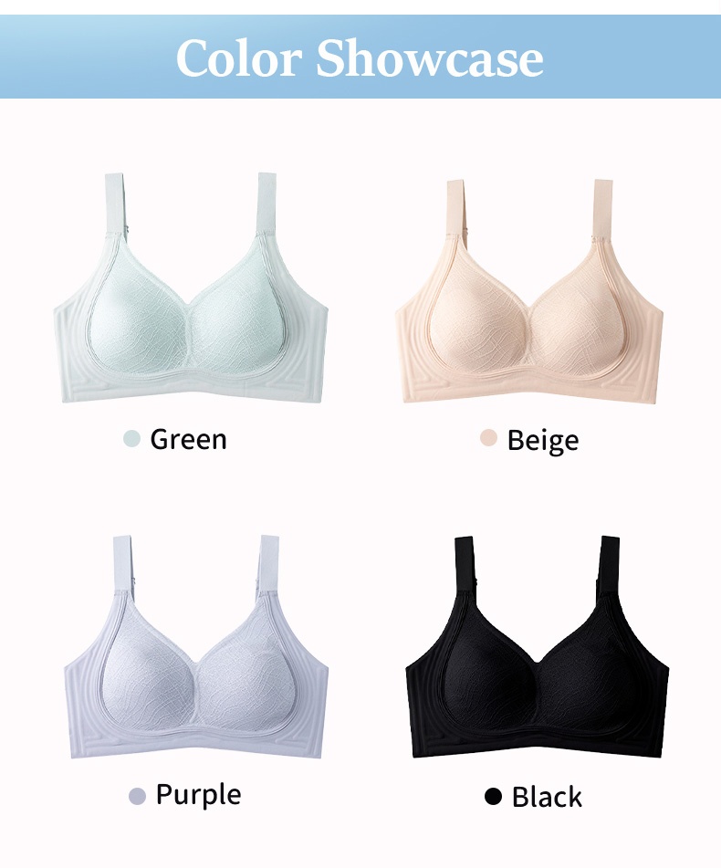 Adorable Plus Size Bras Cute Design With Ultra-light Lace & Anti-bumping Pad, Naturally Minimize The Breasts VEIMIA